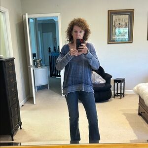 We The Free Blue Ombre Pullover Top